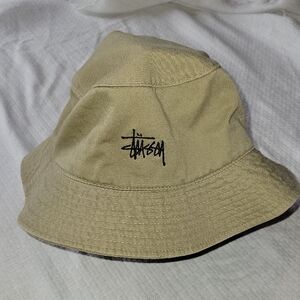 Stussy Khaki Bucket Hat Size Large/XL EUC